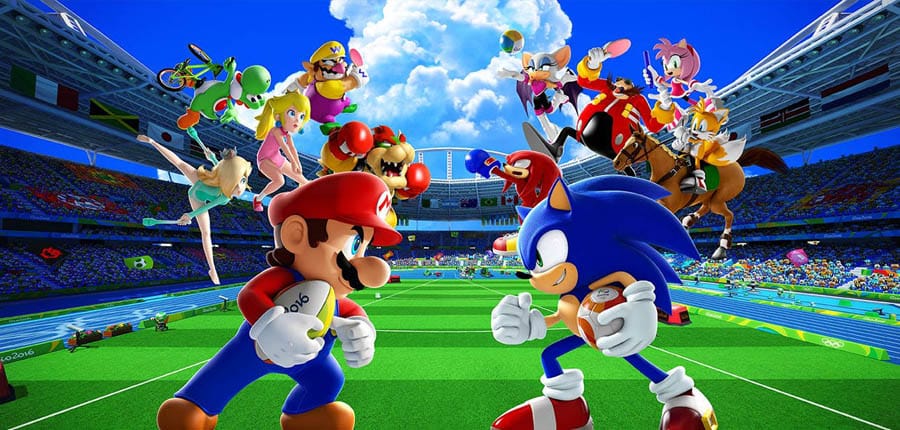 A wallpaper of Mario & Sonic at the Rio 2016 Olympic Games.