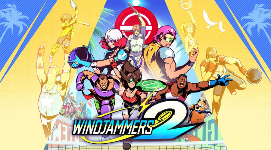 A wallpaper of Windjammers, one of the best volleyball games for ps4.