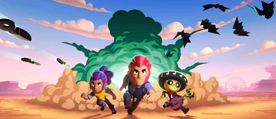 A wallpaper of Brawl Stars, one of the best Multiplayer Battle Royale games for iPhone.