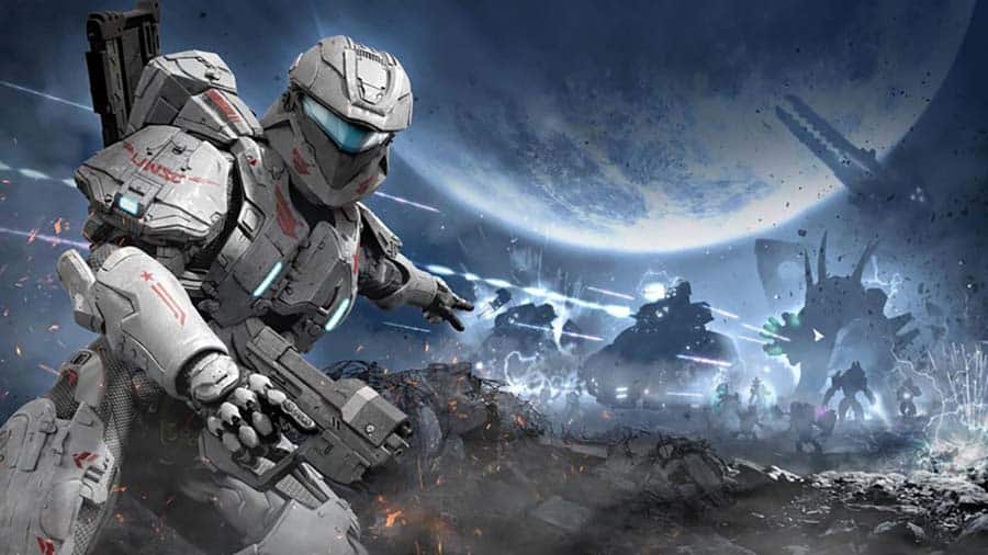 A wallpaper of Halo: Spartan Assault, one of the best Alien games for iOS.