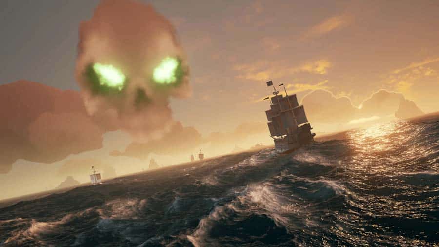 A wallpaper of Sea of Thieves, one of the best Adventure games for Xbox.