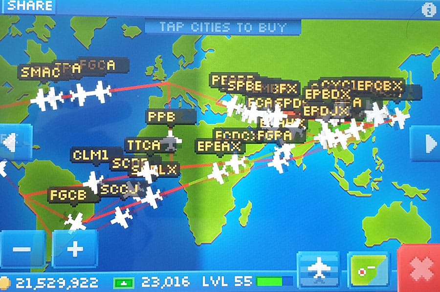 A picture of Pocket Planes, one of the best airport management games for iOS.