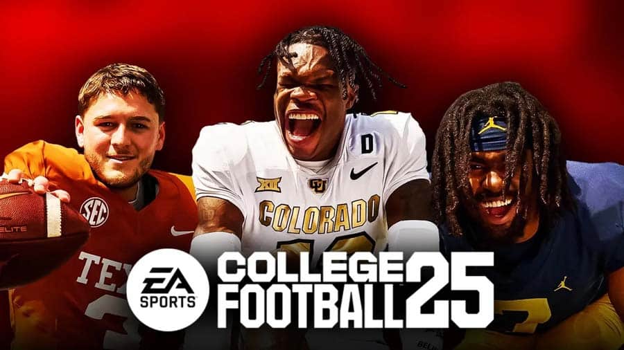 A wallpaper of EA Sports College Football 25, one of the best American Football games for PS5.