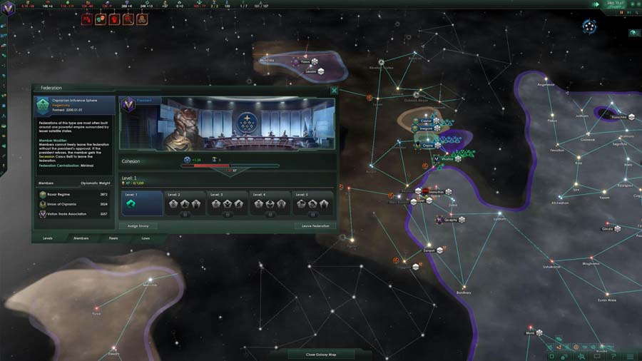 A picture of Stellaris, one of the best civilization games for PC.