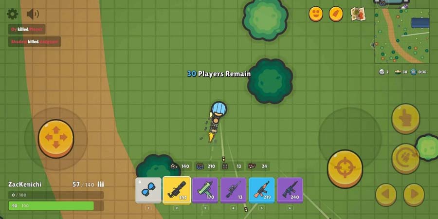 A picture of ZombsRoyal.io, one of the best Multiplayer Battle Royale games for Android.