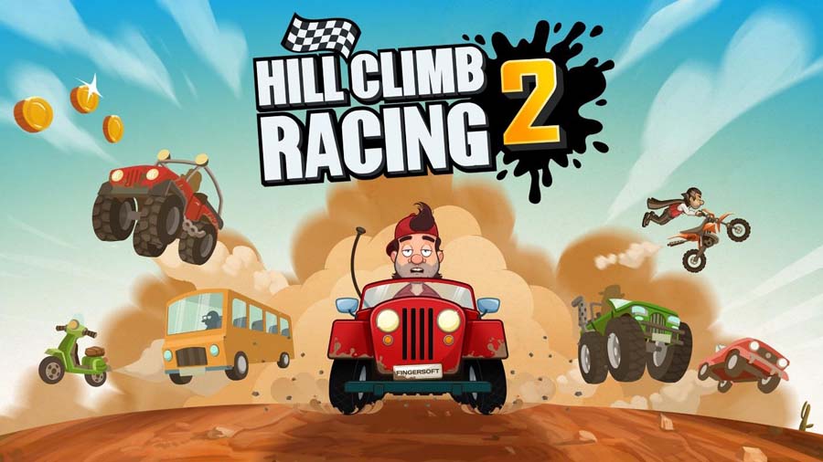 A picture of Hill Climb Racing 2, one of the best Multiplayer Car games for Android.