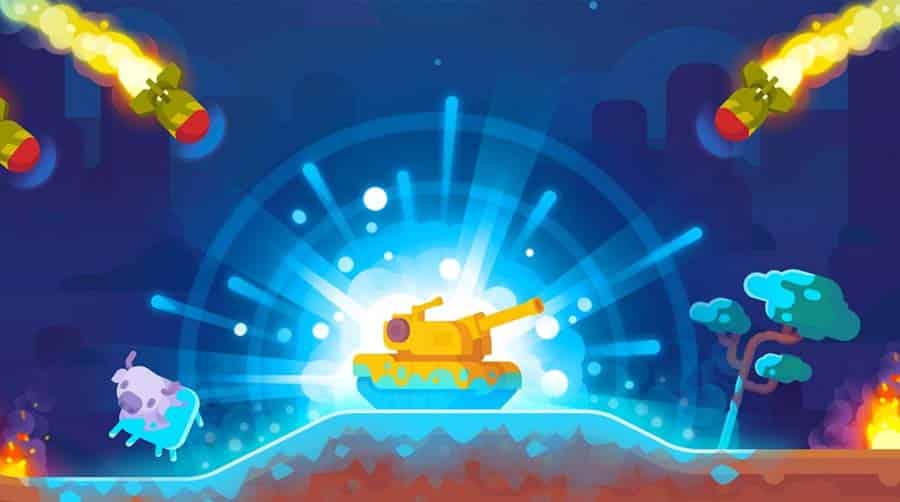 A wallpaper of Tank Stars, one of the best Multiplayer Hotspot games for Android.