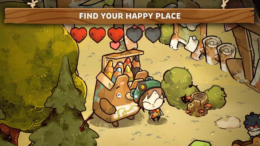 A wallpaper of Cozy Grove, one of the best Multiplayer Puzzle games for Android.