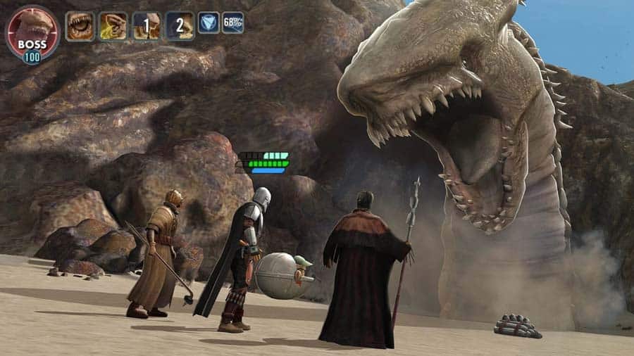 Turn-based Star Wars battles.