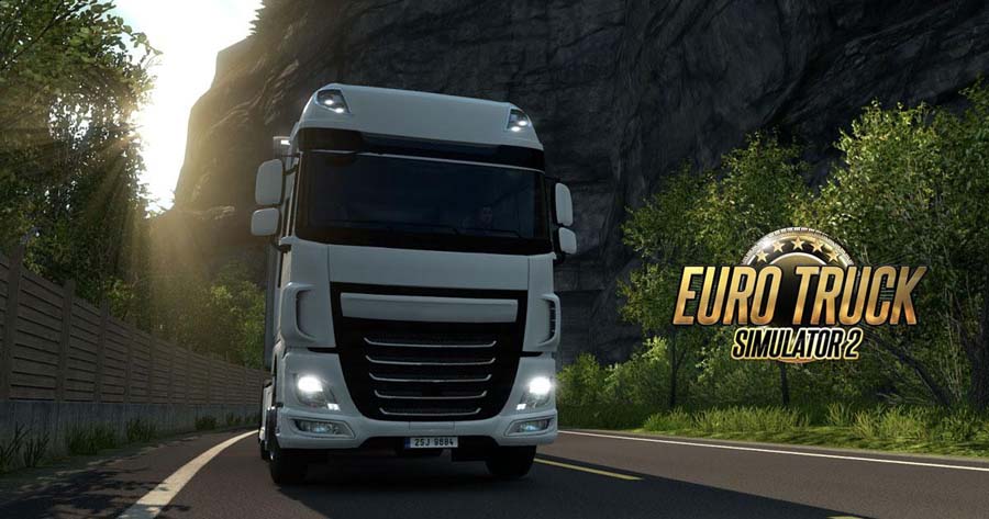 A wallpaper of Euro Truck Simulator 2, one of the best Multiplayer Truck games for PC.