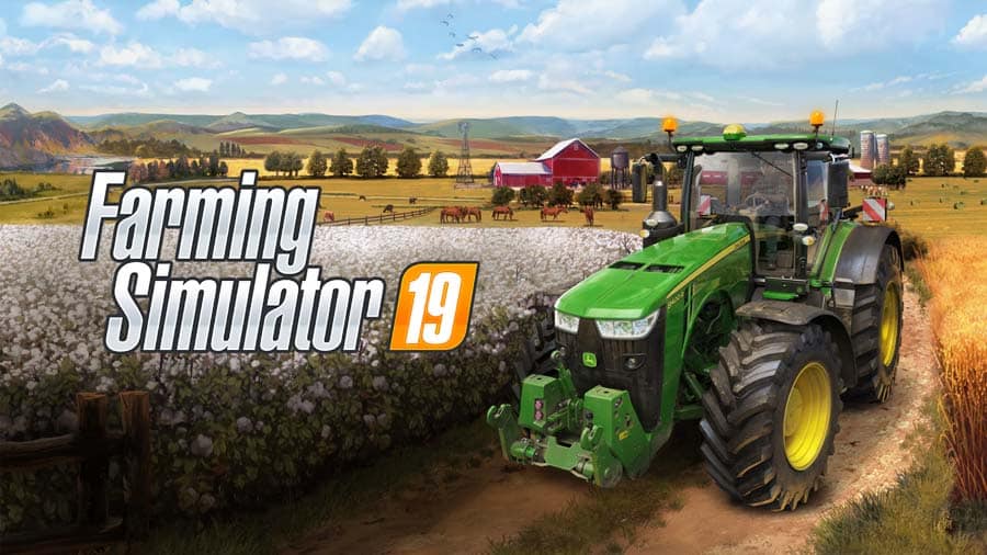 A picture of Farming Simulator 19, one of the best Multiplayer Truck games for PS4.