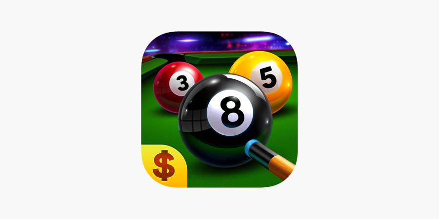 A wallpaper of Billiard Cash: 8 Ball Pool, one of the best snooker games for iOS.