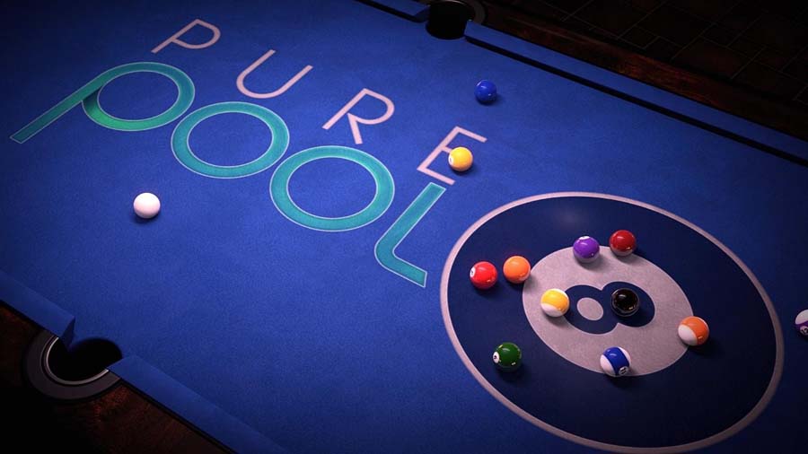 A wallpaper of Pure Pool, one of the best snooker games for PS4.