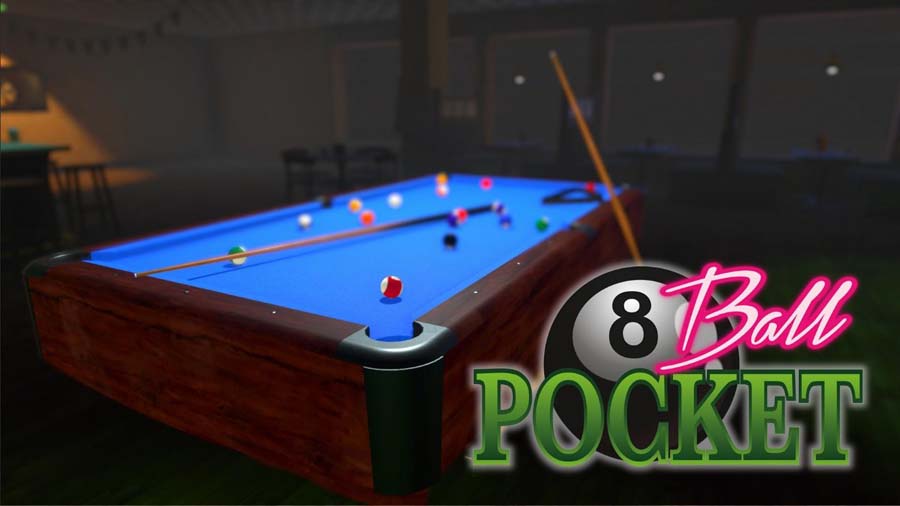 A wallpaper of 8-Ball Pocket, one of the best snooker games for PS4.