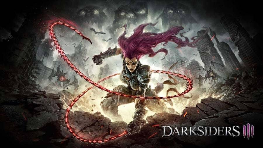 A wallpaper of Darksiders III, one of the best Werewolf games for PC.