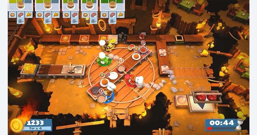 A wallpaper of Overcooked! 2, one of the best Multiplayer Story Mode games for Switch.