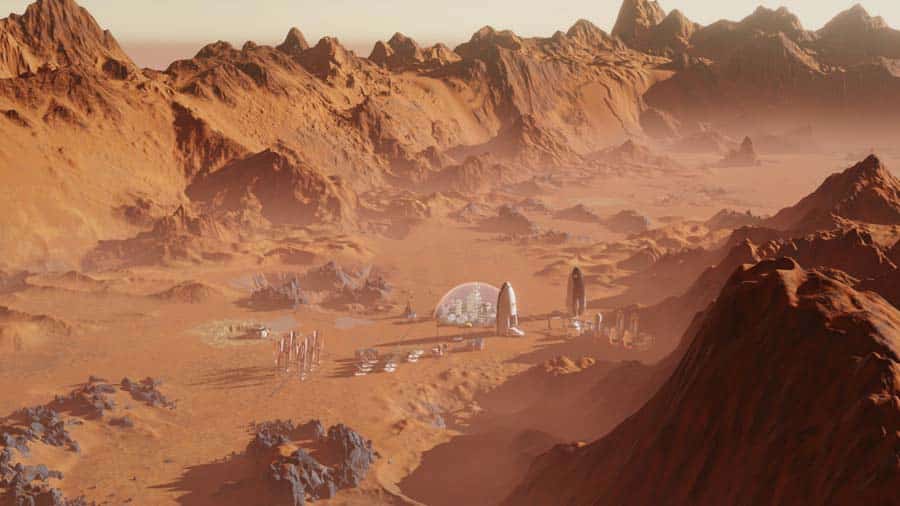 A wallpaper of Surviving Mars, one of the best Multiplayer Strategy games for Xbox.