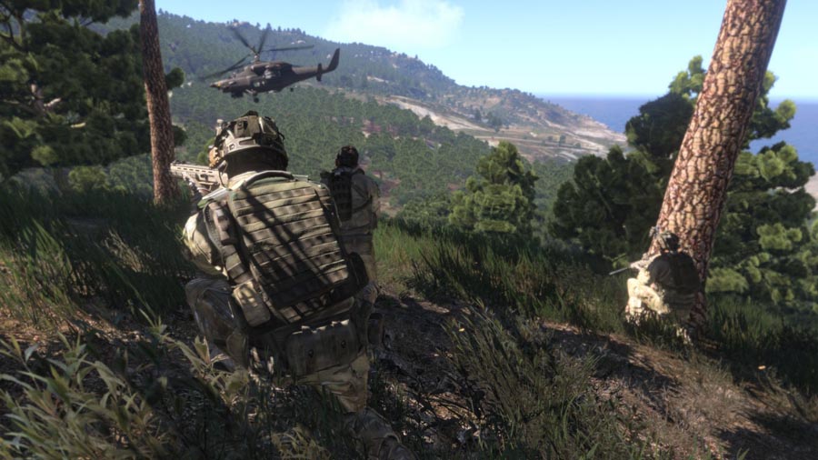 The Official Picture of Arma 3 featuring a Special Ops Soldier and an airplane.