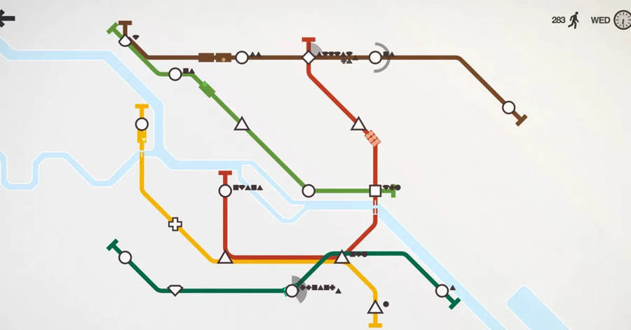 a wallpaper of the game Mini Metro