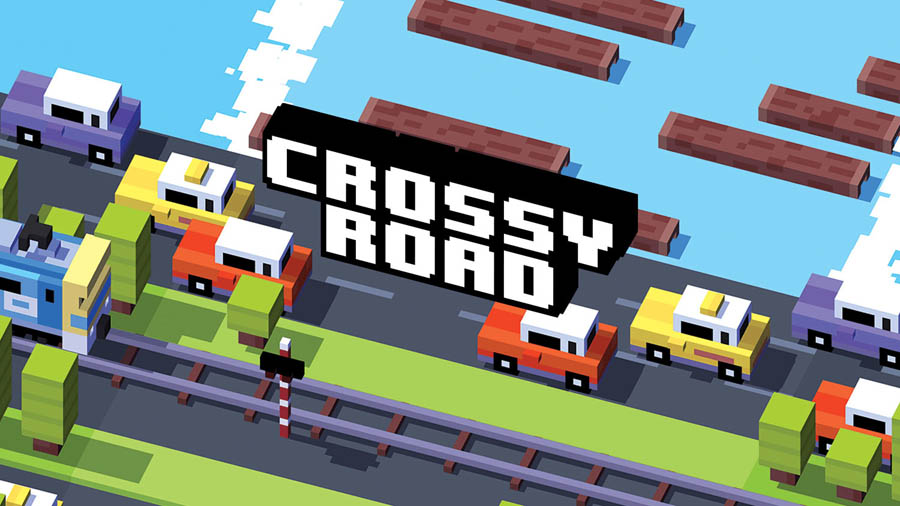 a wallpaper of the game Crossy Road