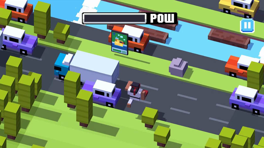 a wallpaper of the game Crossy Road