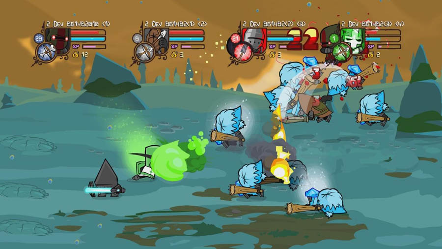 gameplay screen of Castle Crashers